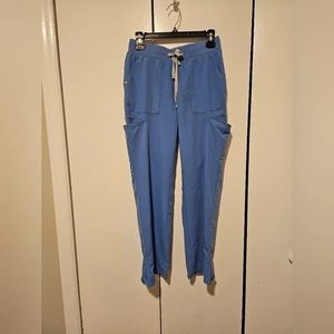 Figs Scrub Bottoms Ceil Blue Women’s Size Small Snap Hems in like new condition
